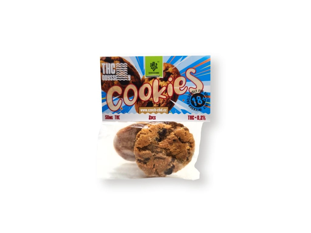 THC cookies cannabisgodis med chokladbitar i förpackning 2 pack
